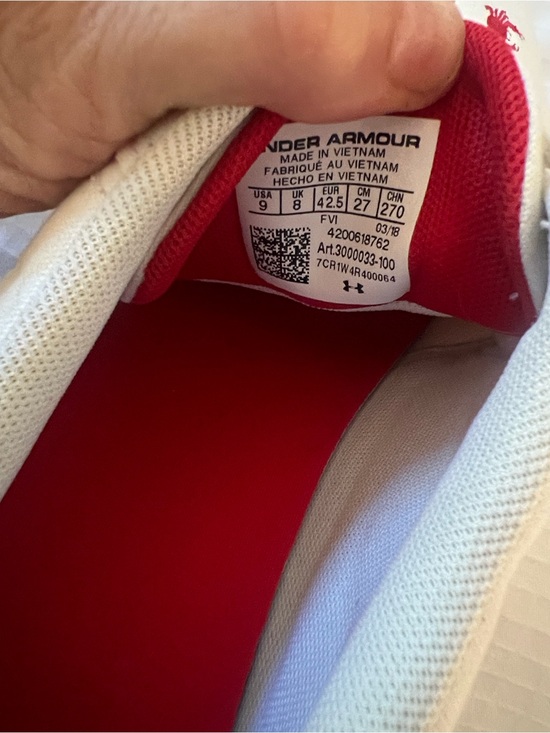 Under Armour White Canvas Sneakers with Red Crab Print men’s”Critter Encounter” main image 5